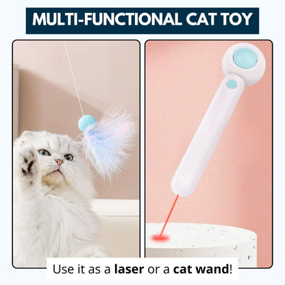 Kitty Rocket™ - 3-in-1 Retractable Cat Wand With Laser - , Nymock