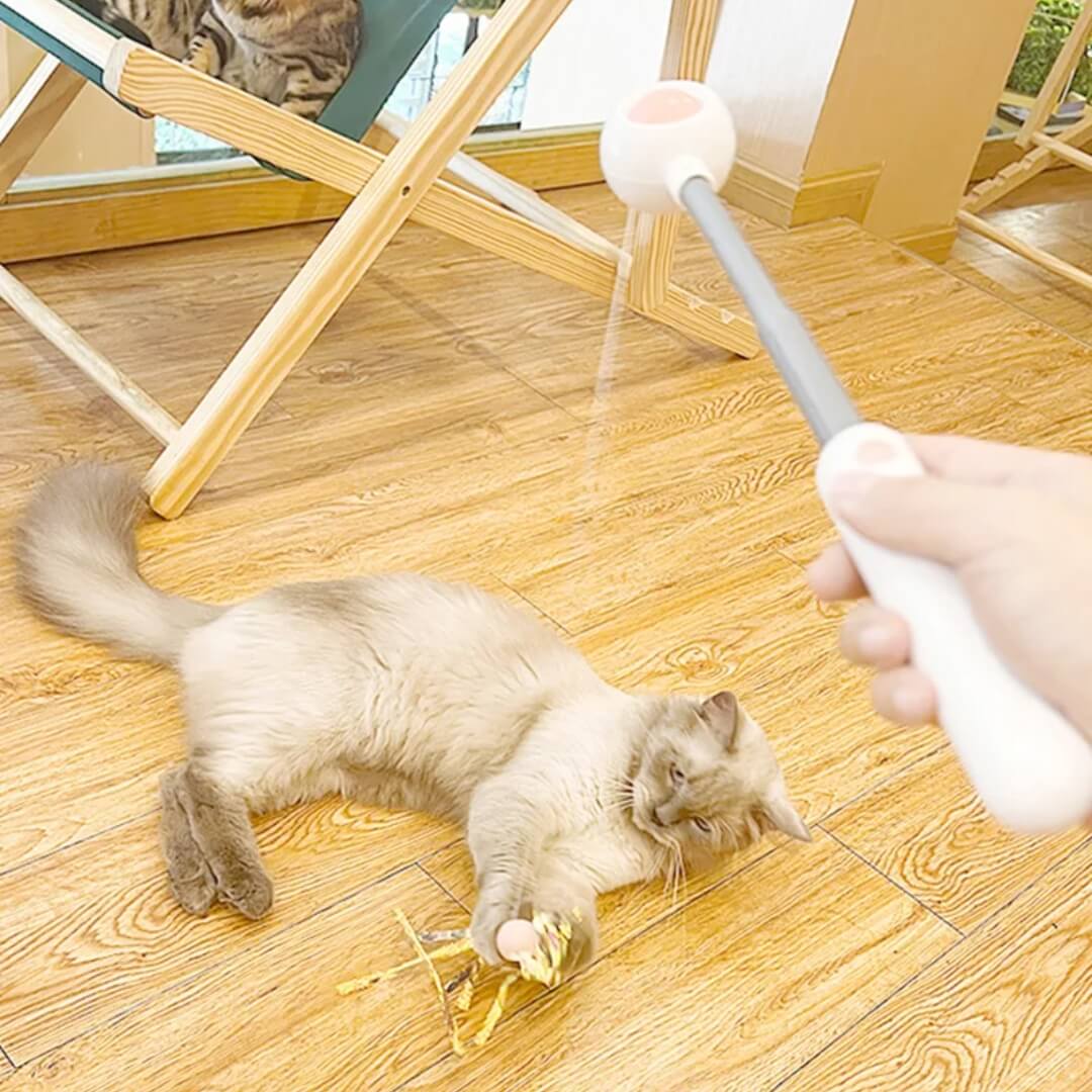 Kitty Rocket™ - 3-in-1 Retractable Cat Wand With Laser - Blue, Nymock