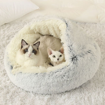 Calming Cave™ - Plush Cat Bed - Grey / Small, Nymock