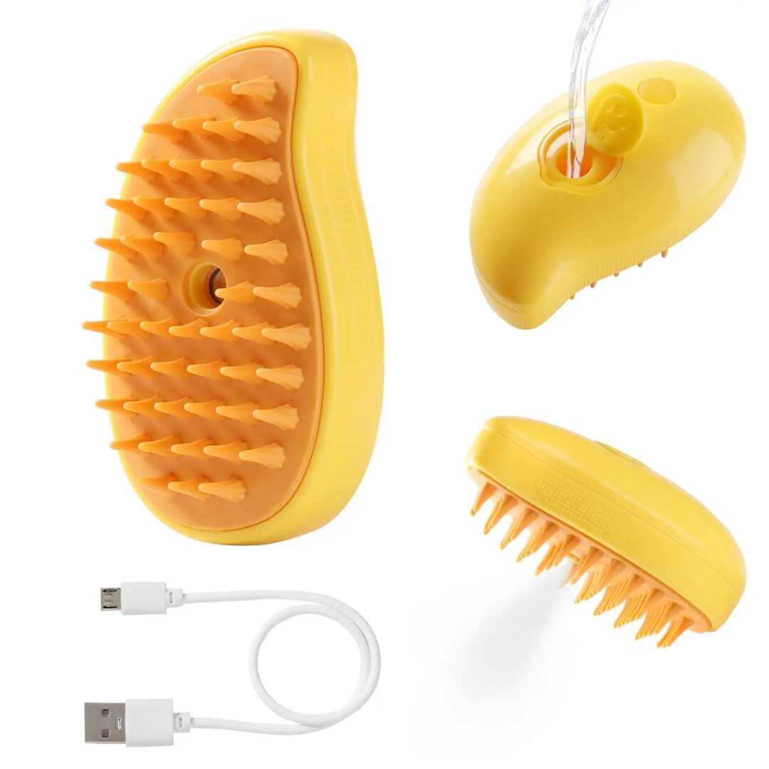 KittySpa™ - Cat Steam Brush - Yellow, Nymock