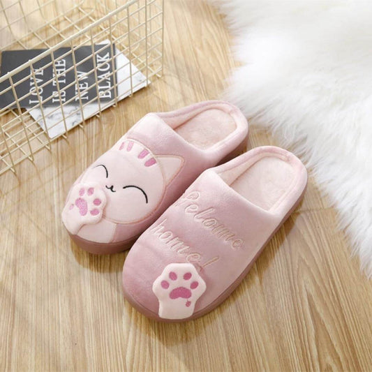 Welcome Home Cozy Cat Slippers - Navy Blue / EU 35 / US Women's 5, Nymock
