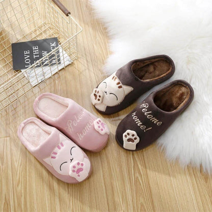 Welcome Home Cozy Cat Slippers - Navy Blue / EU 35 / US Women's 5, Nymock