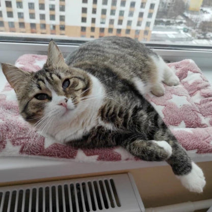 ThermaPad™ Self-Heating Cat Mat - Pink + Stars, Nymock