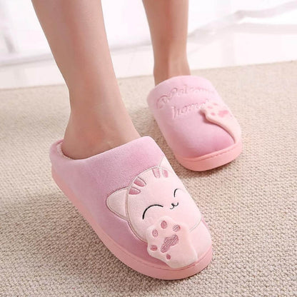 Welcome Home Cozy Cat Slippers - Pure Pink / EU 35 / US Women's 5, Nymock