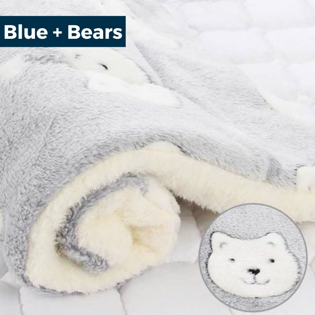 ThermaPad™ Self-Heating Cat Mat - Blue + Bears, Nymock