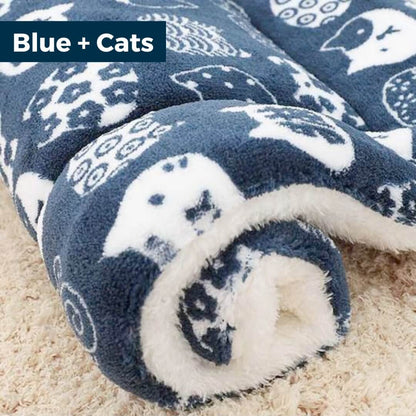 ThermaPad™ Self-Heating Cat Mat - Blue + Cats, Nymock