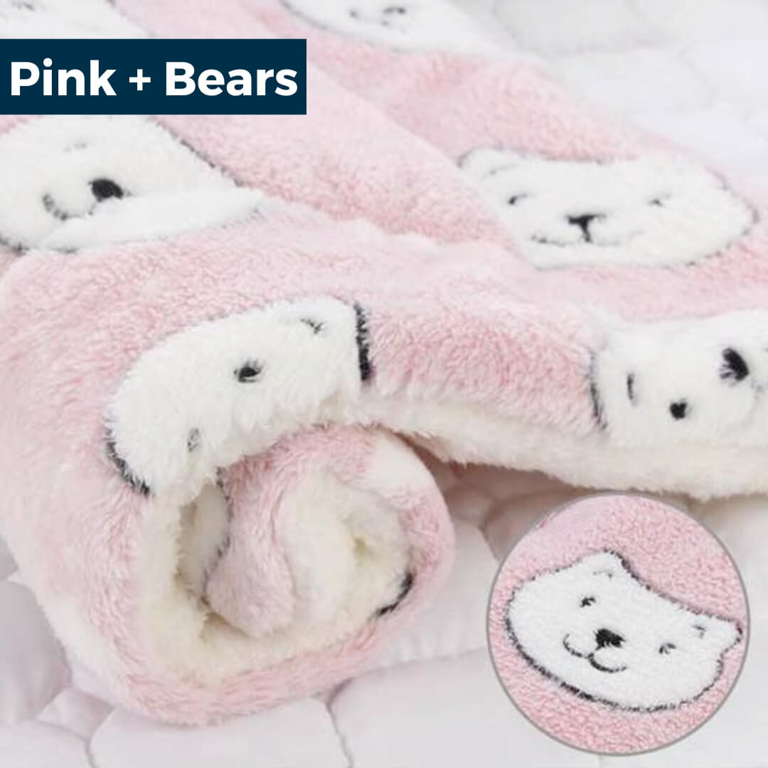 ThermaPad™ Self-Heating Cat Mat - Pink + Bears, Nymock